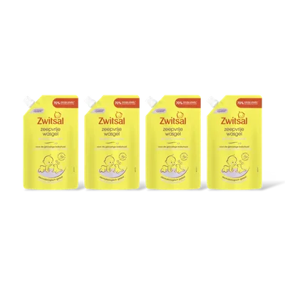 Zwitsal Baby zeepvrije wasgel navulpak 4-pack