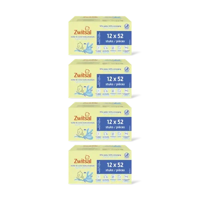 Zwitsal Water&care babydoekjes geur 4-pack