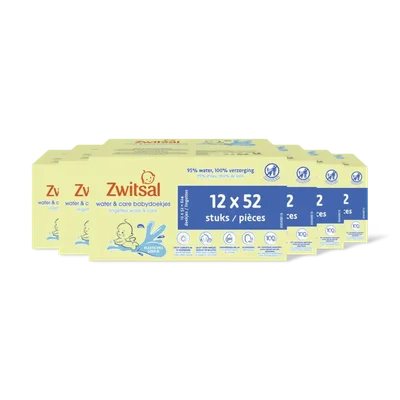 Zwitsal Water&care babydoekjes geur 6-pack