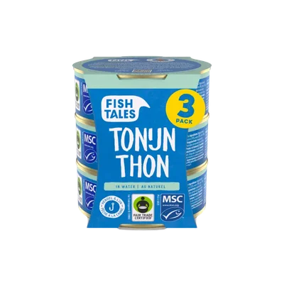 Fish Tales Skipjack tonijn in water 3-pack