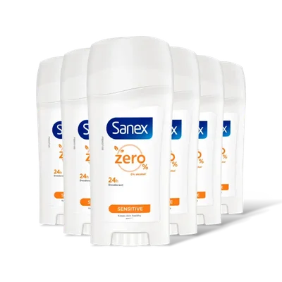 Sanex Zero% sensitive deodorant stick 6-pack