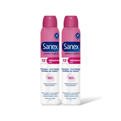 Sanex Derma care+ menopause deodorant spry 2pk