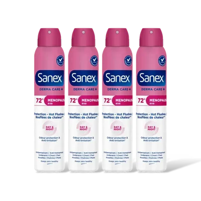 Sanex Derma care+ menopause deodorant spry 4pk