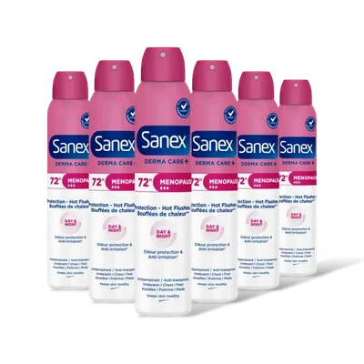 Sanex Derma care+ menopause deodorant spry 6pk