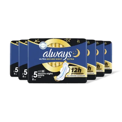Always Ultra secure night extr maandverband 6pk