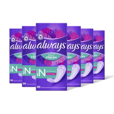 Always Dailies norml fresh scent inlegkruis 6pk