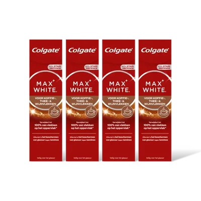 Colgate Max white voor koffie, thee wijnvlek 4pk