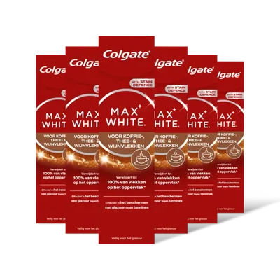 Colgate Max white voor koffie, thee wijnvlek 6pk