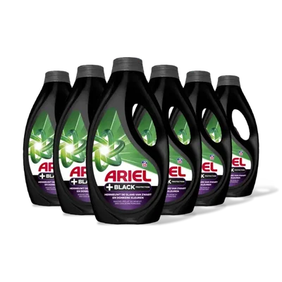 Ariel Vloeibaar+ black wasmiddel 6-pack