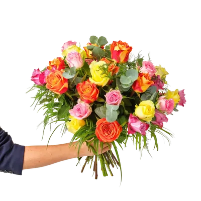  Gekleurd rozenboeket
