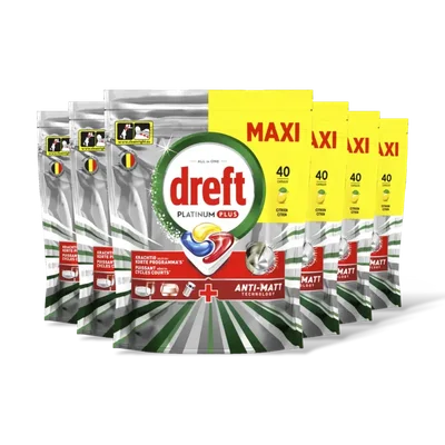 Dreft Platinum+ vaatwastabletten citroen 6pk