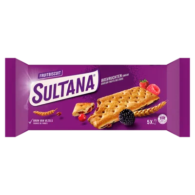 Sultana Fruitbiscuit bosvruchten 5x 3st.