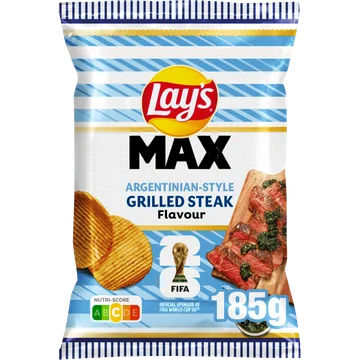Lay's Max Ribbel Chips Grilled Steak 185 g