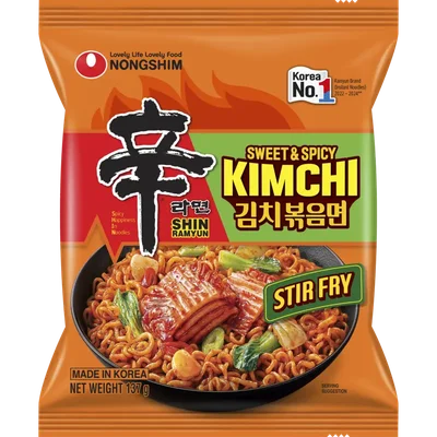 Nongshim Shin ramyun kimchi stir fry