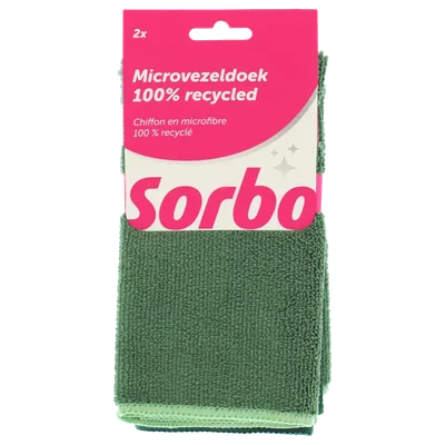 Sorbo Microvezeldoek 100% recycled 38x38cm 2st