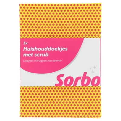 Sorbo Huishouddoekjes met scrub 25x35cm 3st