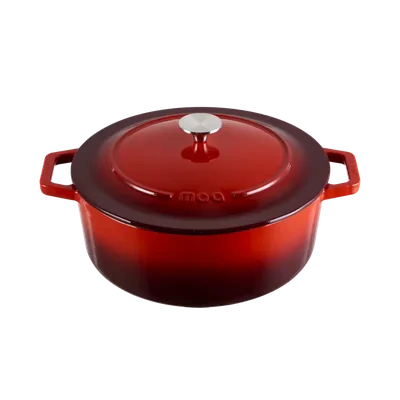 Lifegoods Cast iron rasserole 30cm 7,2 liter rood