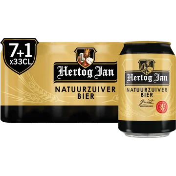 Hertog Jan Natuurzuiver Bier Blikken 7 + 1 Voordeelpack 8 x 33 cl