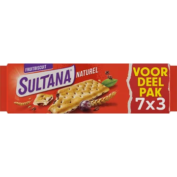 Sultana FruitBiscuit Naturel Voordeelpak koek 7x3 stuks