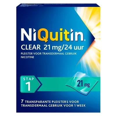 NiQuitin Clear Pleister Stap 1 - 21 mg - Nicotinepleister