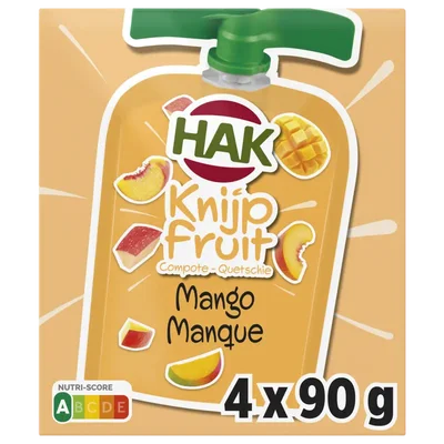 Hak Knijpfruit mango 0% 4-pack