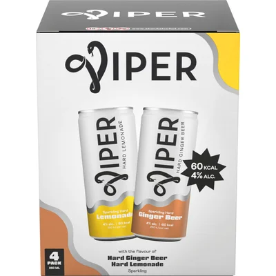 Viper Hard lemonade ginger beer 4-pack