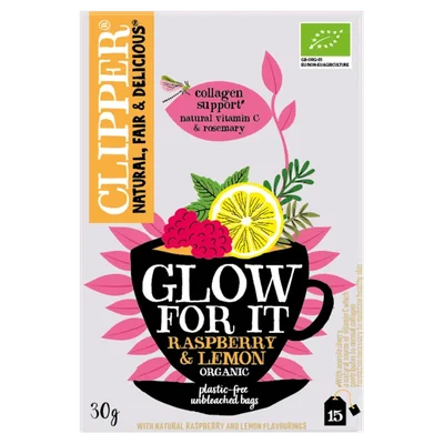 Clipper Glow for it raspberry & lemon