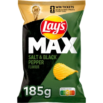 Lay's Max Ribbel Chips Zout & Peper 185 gr