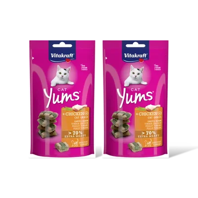Vitakraft Cat yums met kip en kattengras 2-pack