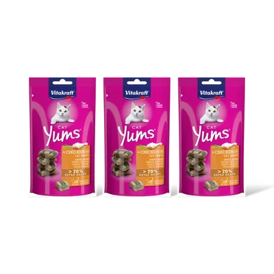 Vitakraft Cat yums met kip en kattengras 3-pack