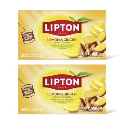 Lipton Lemon & ginger herbal tea 2-pack