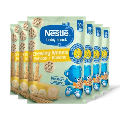 Nestlé Baby snack chewing wheels banan 10m+ 6pk