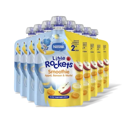 Nestlé Little Rockets Knijpfruit banaan 2+ 8-pk