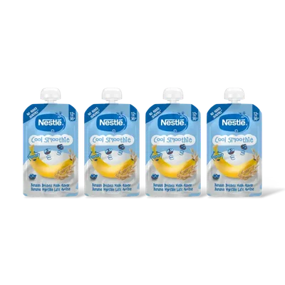 Nestlé Baby cool smoothie banan bosbes 12m+ 4pk