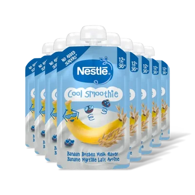 Nestlé Baby cool smoothie banan bosbes 12m+ 8pk