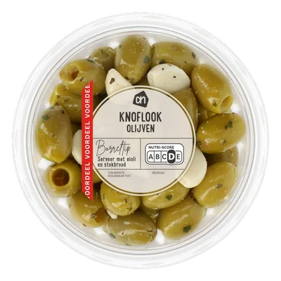AH Groene olijven met knoflook
