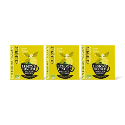 Clipper Clipper Lemon ginger organic 3-pack