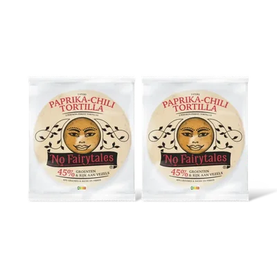 No Fairytales Paprika & chili tortilla wraps 2-pack
