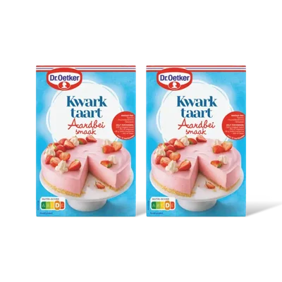 Dr. Oetker Kwarktaart aardbeismaak bakmix 2-pack