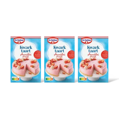 Dr. Oetker Kwarktaart aardbeismaak bakmix 3-pack