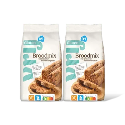 AH Glutenvrij Broodmix met lijnzaad & zonnebloempi 2pk