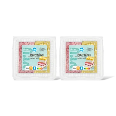 AH Glutenvrij Raw cakes aardbei en passievrucht ma 2pk