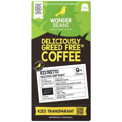 WonderBeans Ristretto delicious deep roast capsules