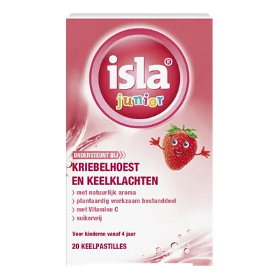 Isla Junior aardbeien hoest & keel pastilles