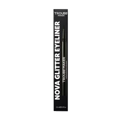 Trouble Maker Nova Glitter Liquid Eyeliner Pen Black Hole Black