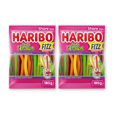 Haribo Soda straws f!zz zuur 2-pack