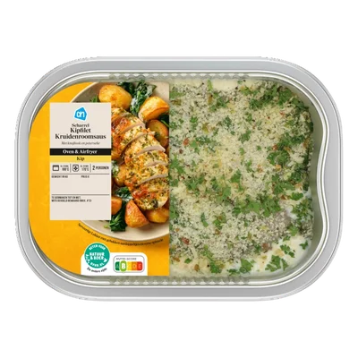 AH Ovenschotel kipfilet knoflook roomsaus