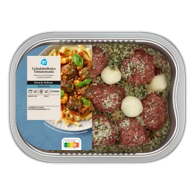 AH Ovenschotel gehaktballetjes tomatensaus