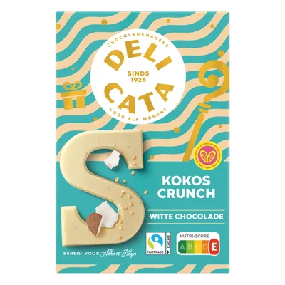 Delicata Chocoladeletter wit kokos crunch