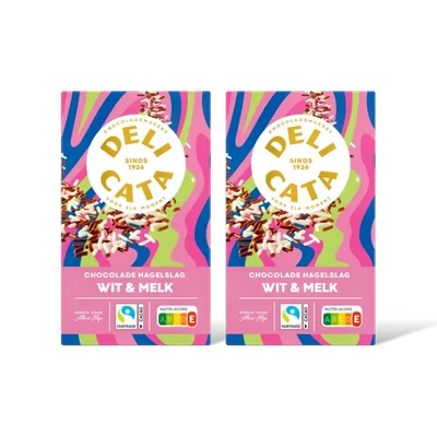Delicata Chocolade hagelslag wit & melk 2-pack